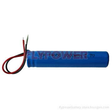 3.7V 1000mAh 14650 Lithium Ion Battery Pack